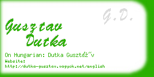 gusztav dutka business card